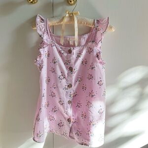 Cat & Jack girls lilac floral button-up blouse